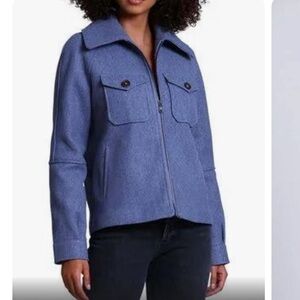 Avec Les Filled Zip-Up Utility Jacket in Blue size L